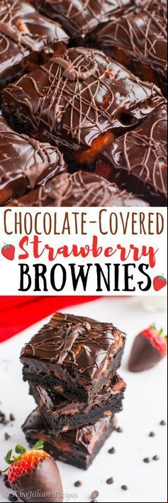 chocolate covered strawberry brownies a bajillian recipes collage